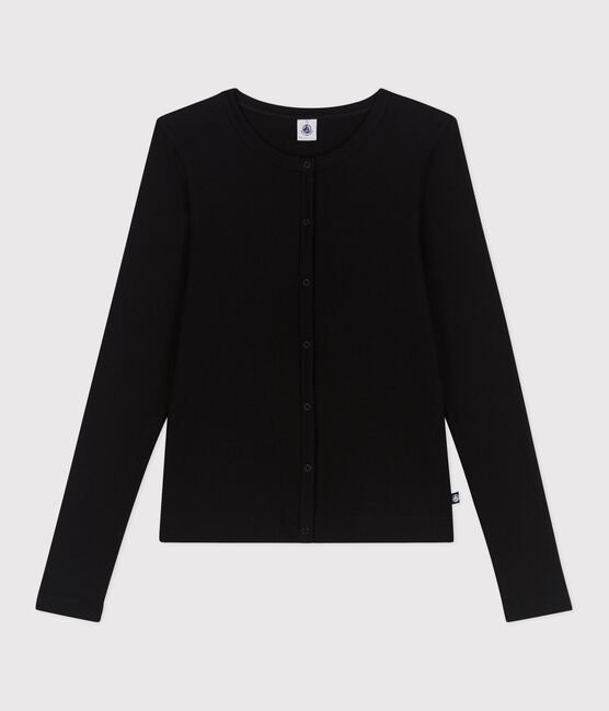 Cardigan in cotone tinta unita donna nero BLACK
