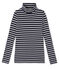 Dolcevita donna iconico righe blu SMOKING/beige COQUILLE