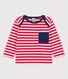 T-shirt bebè a maniche lunghe in jersey a righe