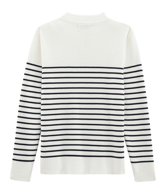 Pull marinaro uomo bianco MARSHMALLOW/blu SMOKING