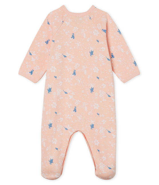 Tutina bebé femmina in molleton rosa MINOIS/bianco MULTICO