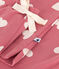 Pigiama in cotone con cuore stampato donna rosa/bianco