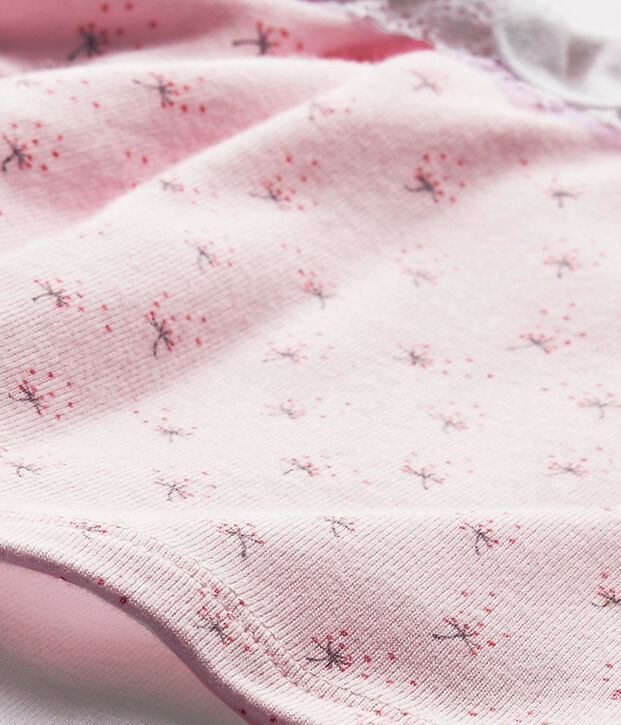 Tutina per beb&eacute; femmina doppio tessuto rosa/multicolore