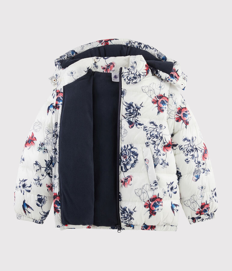 Piumino bambina bianco/multicolore