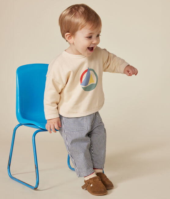 Maglia in tessuto felpato neonato ecru AVALANCHE