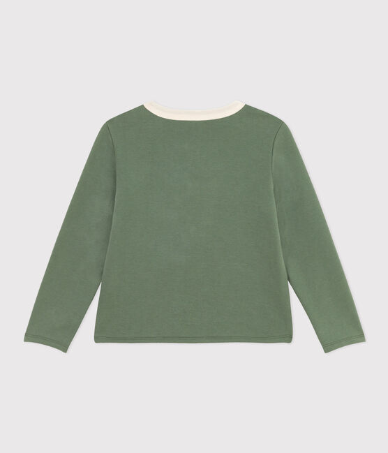 Cardigan in cotone bambina verde CROCO