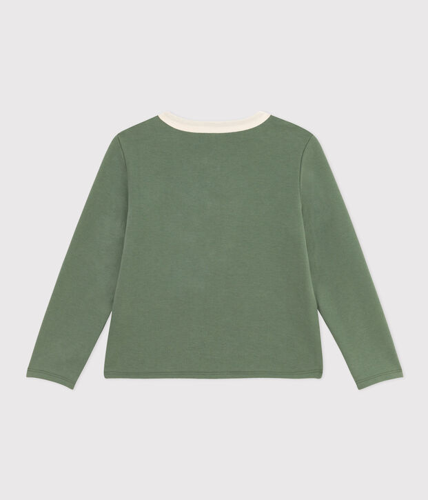 Cardigan in cotone bambina verde