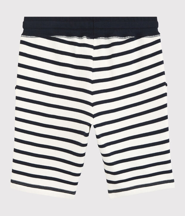 Bermuda in cotone bambino bianco/blu