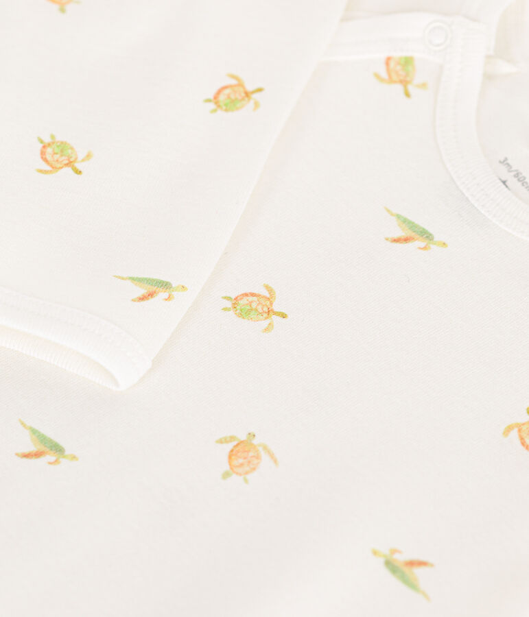 Pigiama beb&egrave; in cotone bianco/multicolore