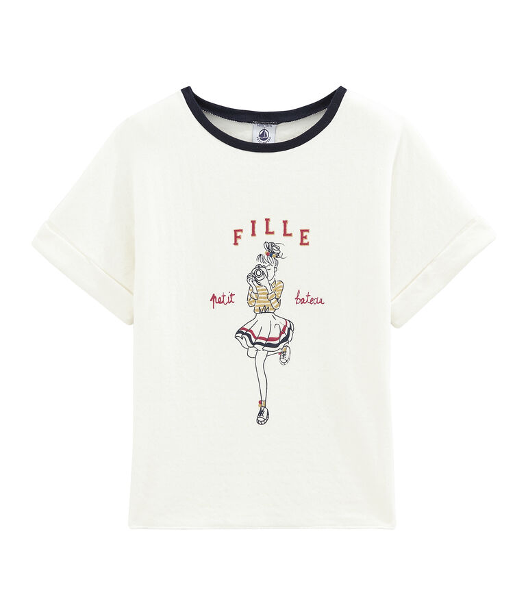tee-shirta maniche corte per bambina bianco MARSHMALLOW