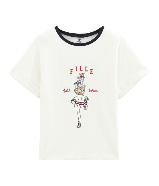 tee-shirta maniche corte per bambina bianco MARSHMALLOW