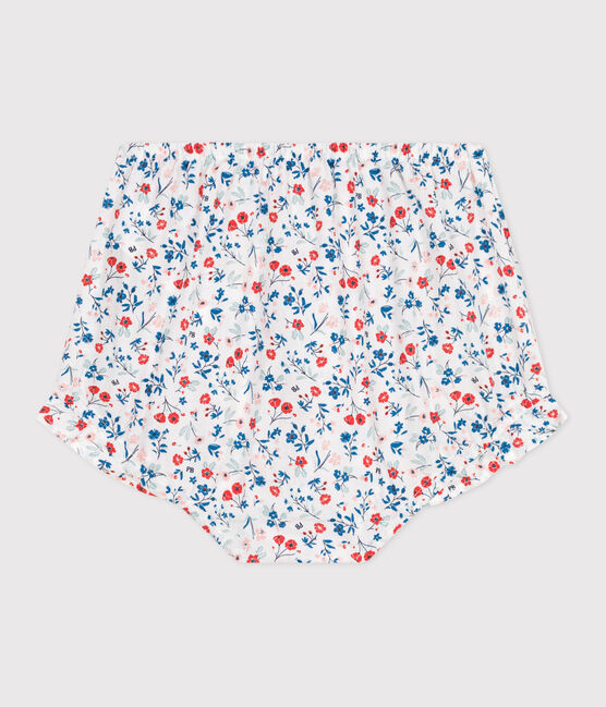 Bloomer in popeline con stampa a fiorellini neonata bianco MARSHMALLOW/bianco MULTICO