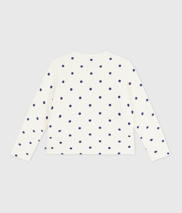 Cardigan in cotone con stampa a pois bambina blu/blu