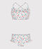 Costume da bagno 2 pezzi a fiori bambina bianco MARSHMALLOW/bianco MULTICO