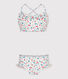 Costume da bagno 2 pezzi a fiori bambina