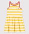 Abito senza maniche in cotone a righe bambina giallo ORGE/bianco MARSHMALLOW