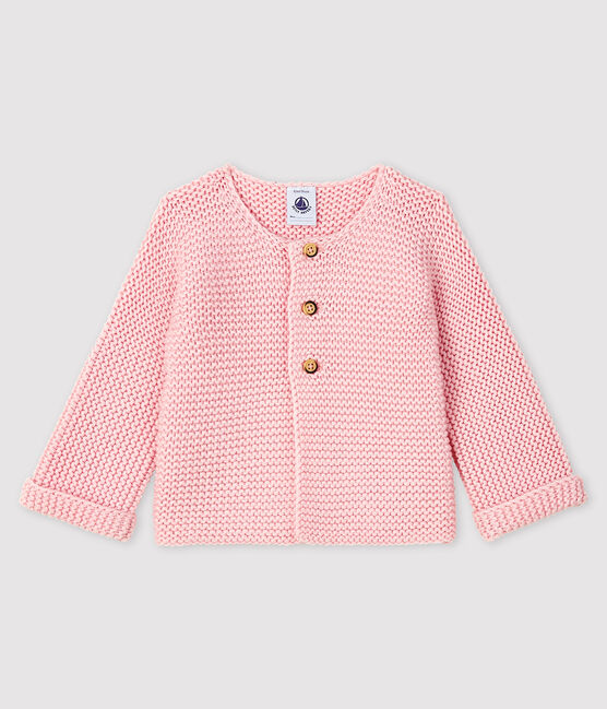 Cardigan lana e cotone bebè femmina rosa MINOIS