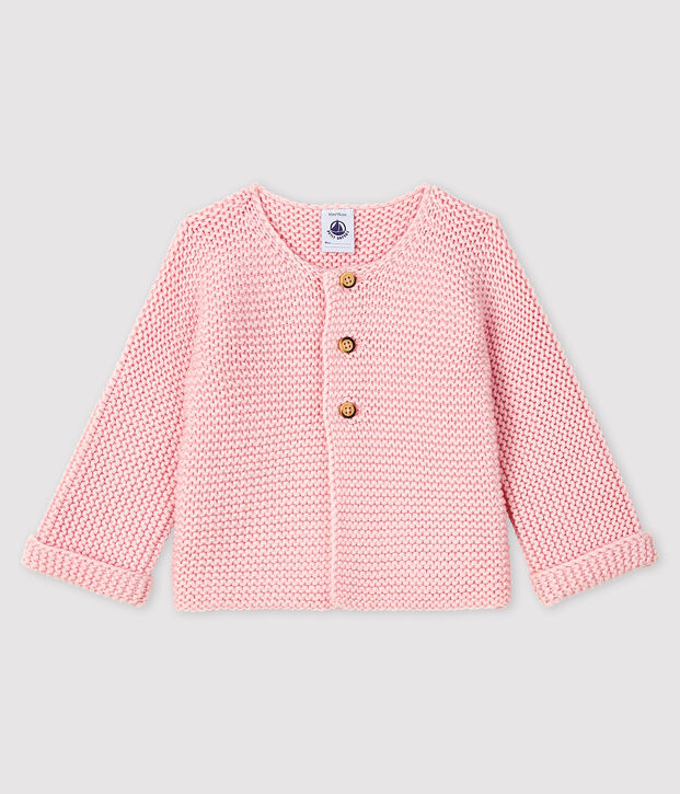 Cardigan lana e cotone beb&egrave; femmina rosa
