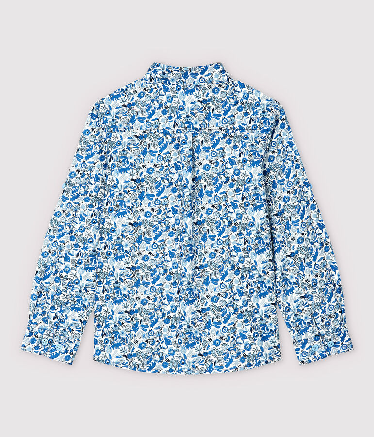 Camicia in popeline bambino bianco/multicolore