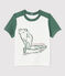 T-shirt maniche corte in cotone bebè maschio bianco MARSHMALLOW/verde VALLEE