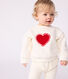 Felpa in cotone con motivo a cuore neonata