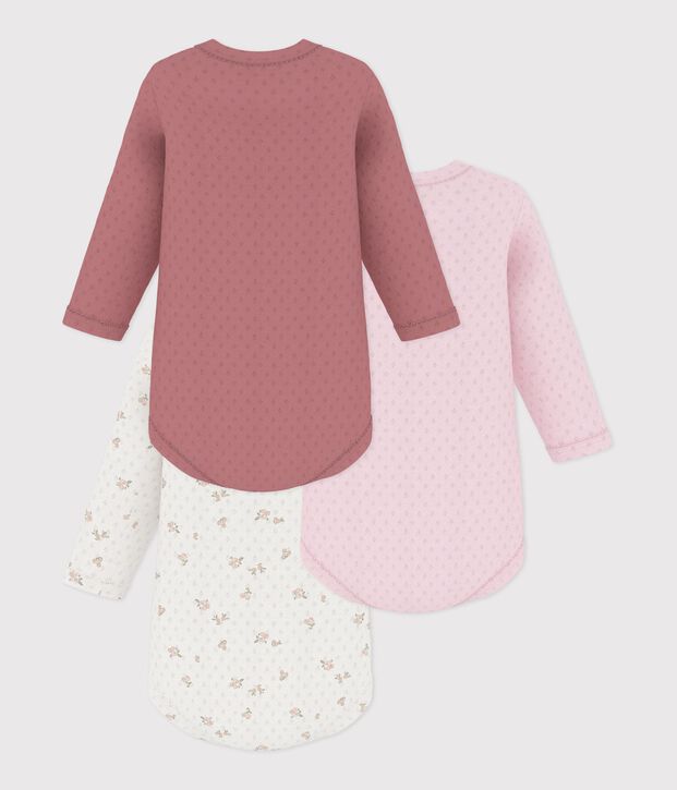 Set di body a maniche lunghe in cotone con stampa a fiori neonata multicolore