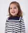 Abito a maniche lunghe in cotone spesso a righe neonato bianco MARSHMALLOW/blu SMOKING