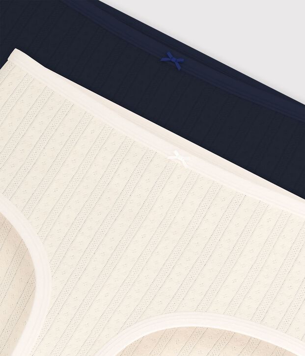 Set di slip a vita alta in cotone traforato donna multicolore