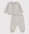 Completo 2 pezzi bebè in maglia di lana e cotone grigio BELUGA CHINE