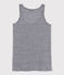 Canotta donna in lino millerighe blu SMOKING/bianco LAIT