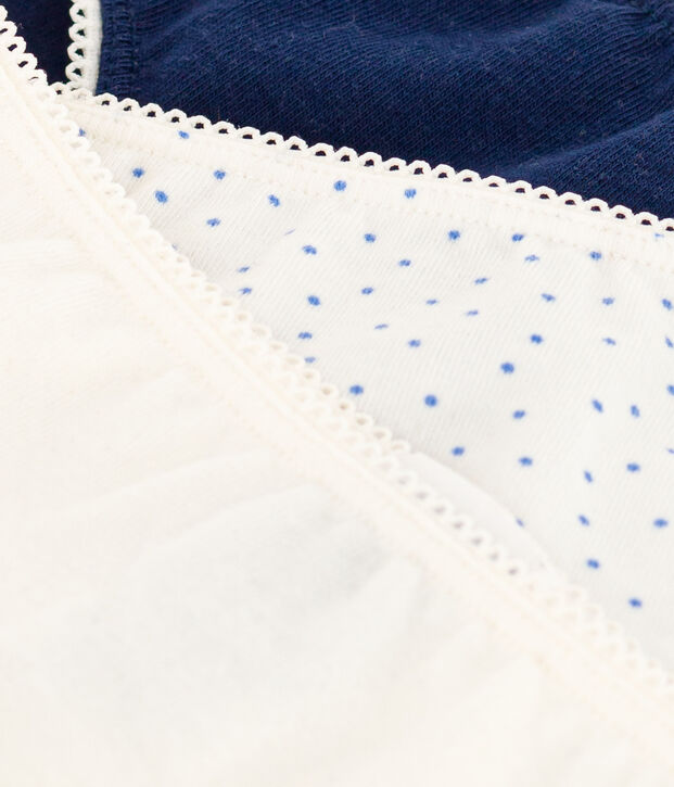 Confezione da 3 slip a pois in cotone ed elastam bambina multicolore