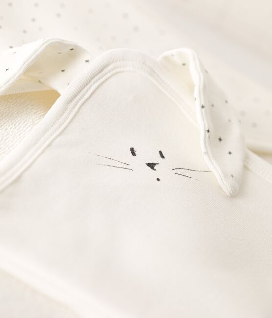 Asciugamano quadrato da bagno bebè in cotone biologico bianco MARSHMALLOW/bianco MULTICO