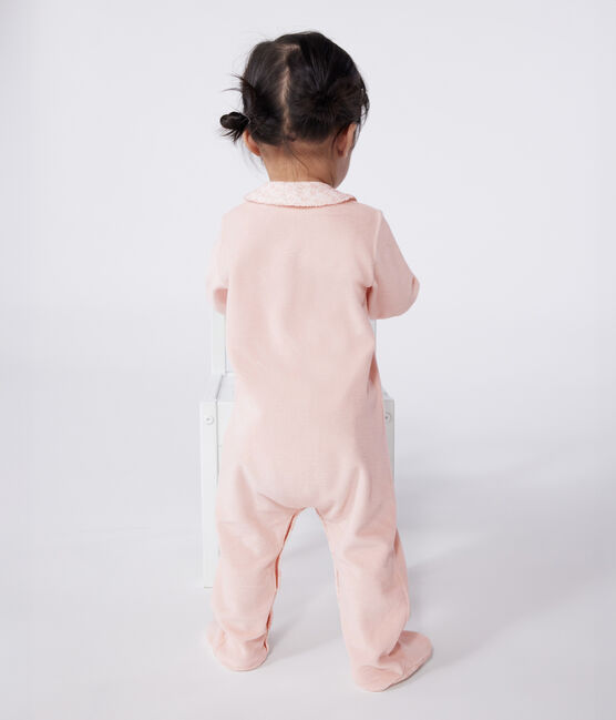 Pigiama in ciniglia con colletto neonato rosa SALINE