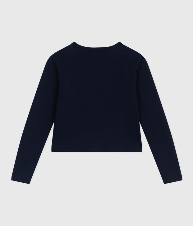 Cardigan in cotone tinta unita donna blu