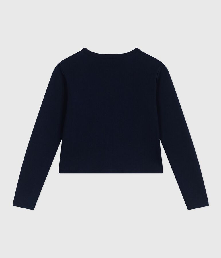 Cardigan in cotone tinta unita donna blu