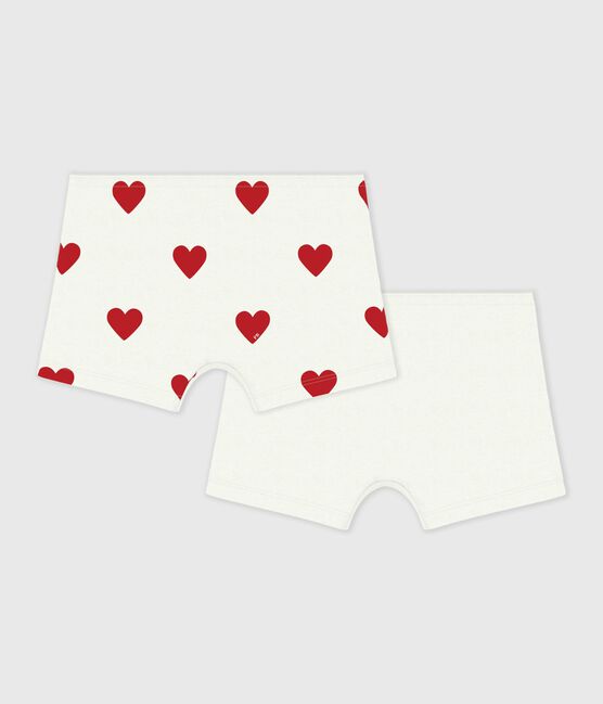 Set da 2 shorty in cotone con stampa a cuori bambino variante 1