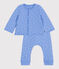 Set 2 pezzi in cotone neonato blu EDNA/bianco MARSHMALLOW