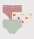 Confezione da 3 culotte a vita alta cuori in cotone bambino
