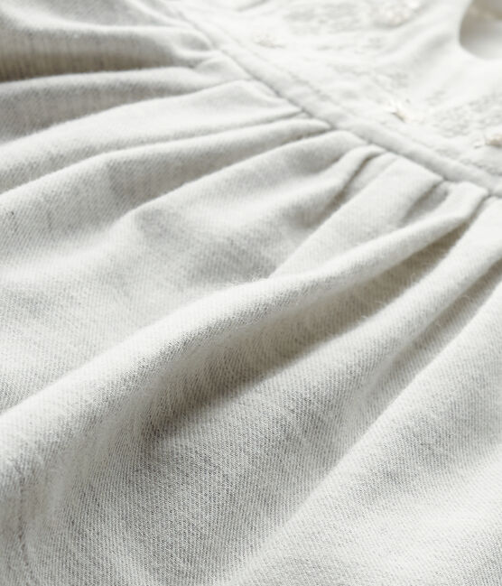 Abito per bebè femmina in twill con ricamo e bloomer grigio GRIS CHINE