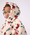 Giacca con cappuccio in sherpa a fiori bambina ecru/multicolore