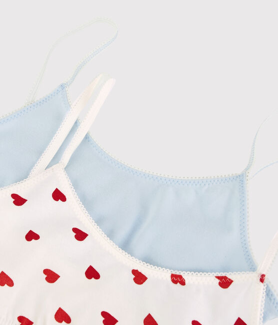 Confezione da 2 brassières cuore rosso ragazza in cotone biologico e elastan variante 1