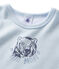 T-shirt bambino in lana e cotone blu Fraicheur