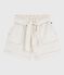 Shorts in cotone tinta unita bambina bianco
