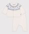 Completo in maglia jacquard fantasia neonato blu/blu