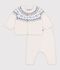 Completo in maglia jacquard fantasia neonato blu/blu