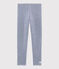 Leggings bambino millerighe in lana e cotone blu MEDIEVAL/bianco MARSHMALLOW