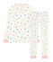 Pigiama bambina a costine modello molto aderente bianco MARSHMALLOW/bianco MULTICO