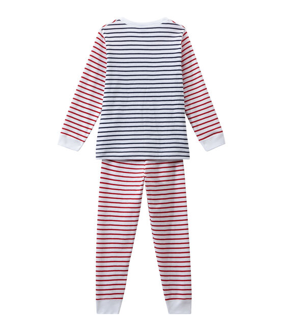 Pigiama bambino rigato bianco ECUME/bianco MULTICO