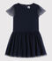 Abito manica corta bambina blu SMOKING