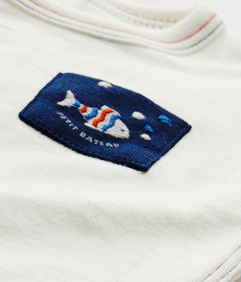 T-shirt beb&eacute; bambino tinta unita bianco